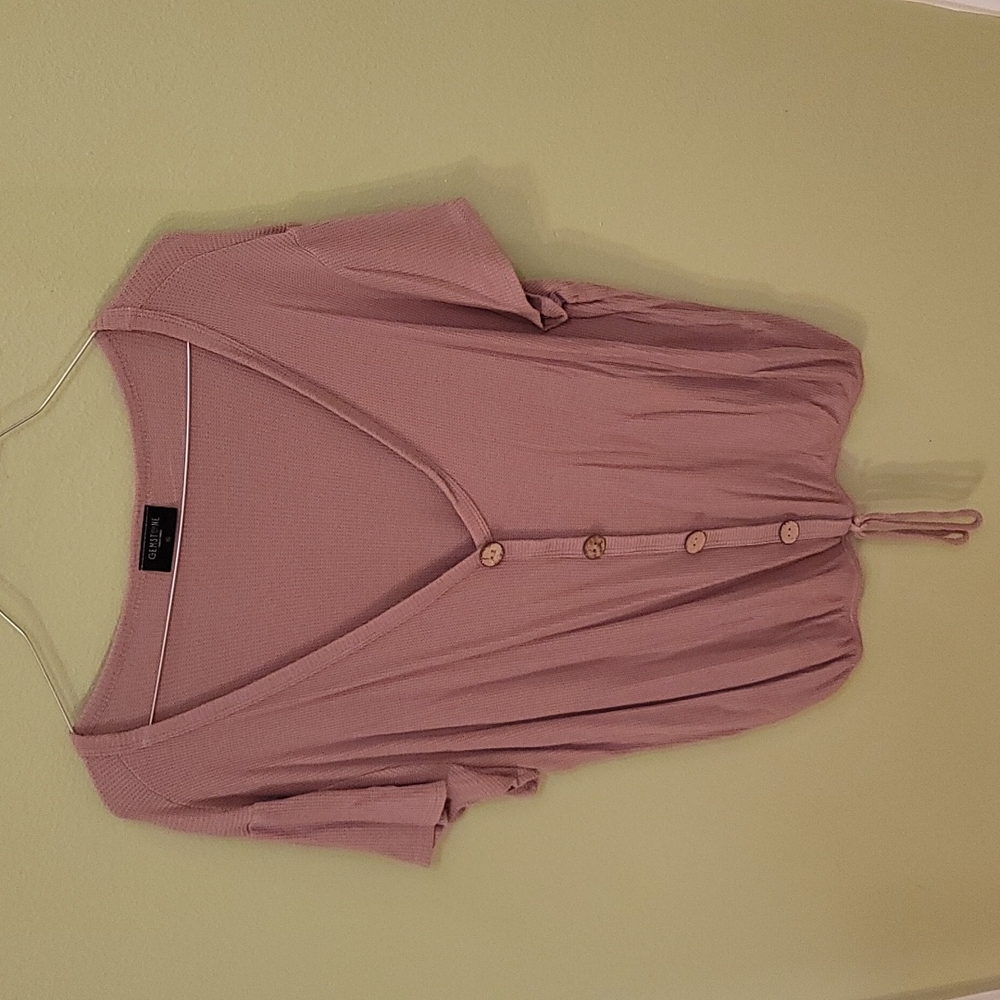 Mauve button down blouse - Large